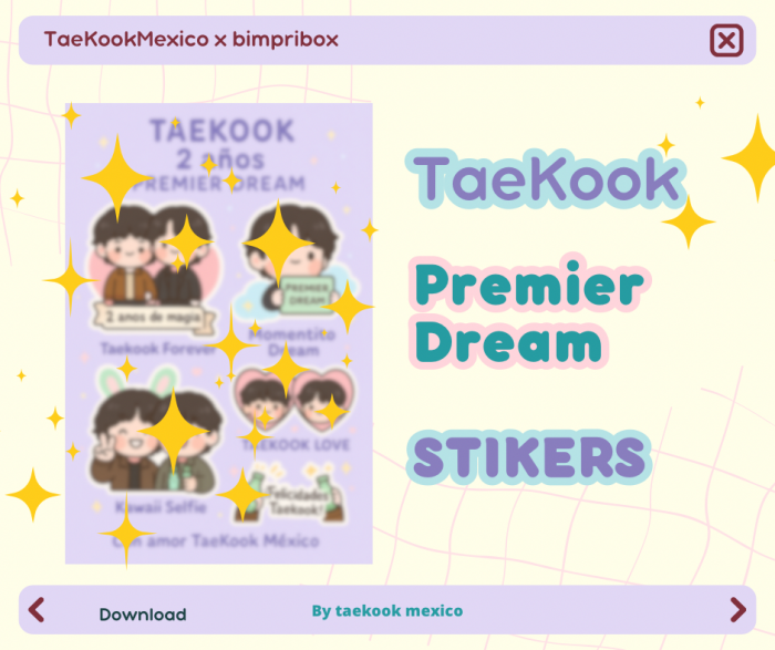 Stickers imprimibles Taekook – Edición especial dream premier (PDF)