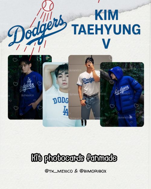 KIM TAEHYUNG  X DODGERS PHOTOCARDS FANMADE GRATIS