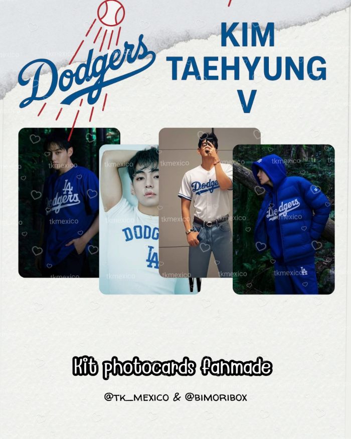 KIM TAEHYUNG  X DODGERS PHOTOCARDS FANMADE GRATIS