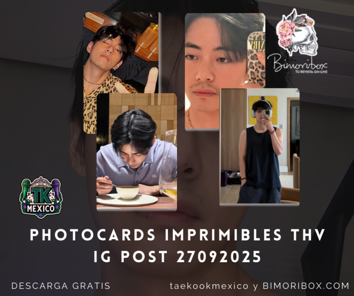 V IG POST UPDATE | TAEHYUNG CON BIGOTE  PHOTOCARDS FANMADE
