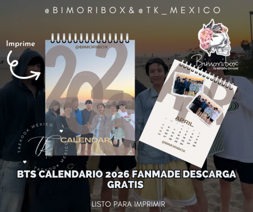 BTS CALENDARIO 2026 DESCARGAR GRATIS