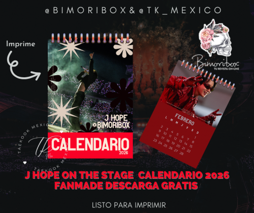 J HOPE ON THE STAGE CALENDARIO 2026 DESCARGAR GRATIS