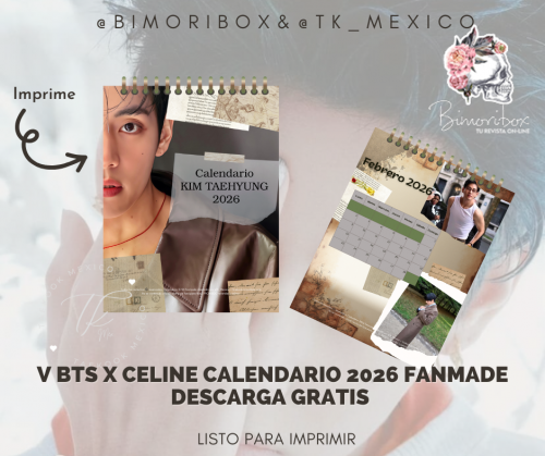 뷔 V X CELINE CALENDARIO 2026 FANMADE GRATIS