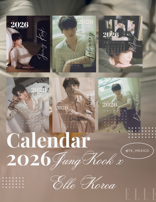 JUNGKOOK X ELLE KOREA CALENDAR 2026 FANMADE GRATIS