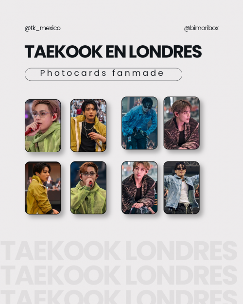 TAEKOOK COLLECTION | TAEHYUNG & JUNGKOOK IN LONDON — PHOTOCARDS FANMADE GRATIS