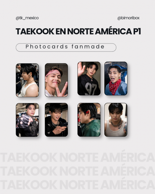 TAEKOOK COLLECTION | TAEHYUNG & JUNGKOOK IN NORT AMERICA P1— PHOTOCARDS FANMADE GRATIS